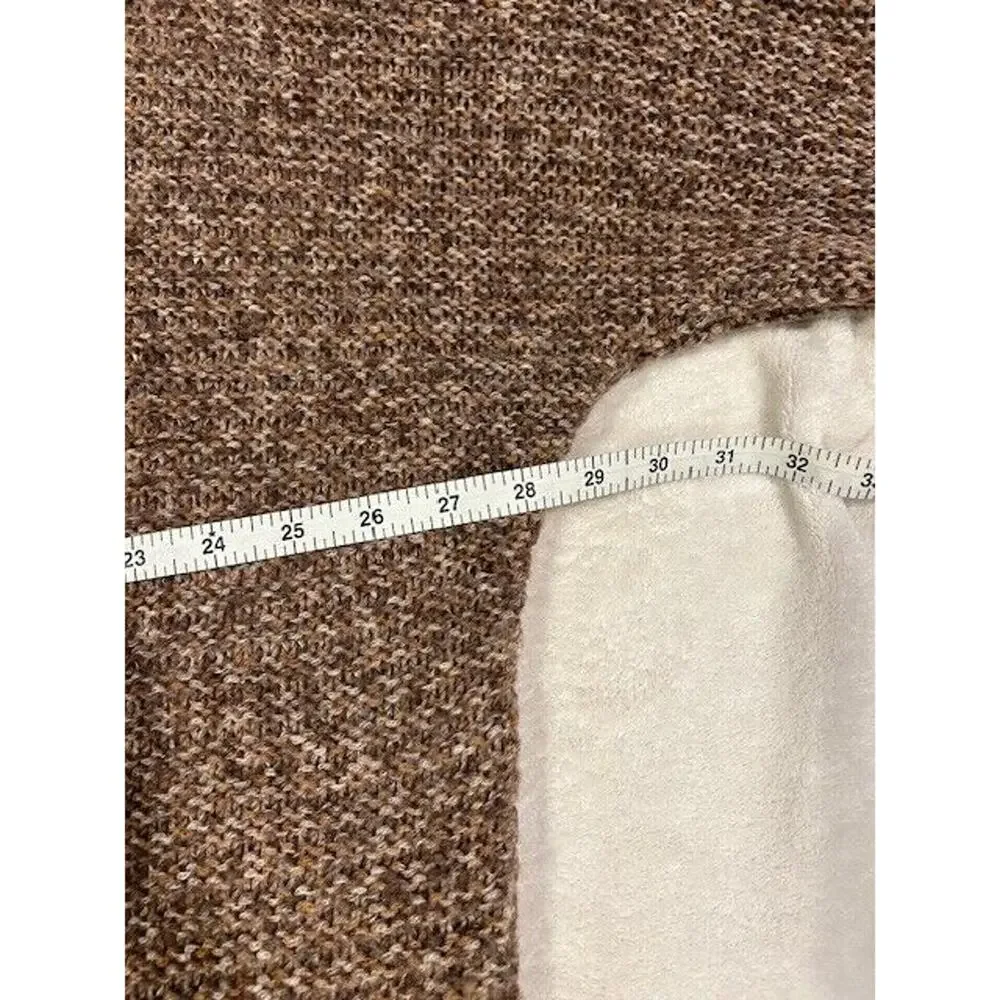 AMERICAN EAGLE Women's Open Cardigan Sweater Medium Long Chunky Brown Grandpa - Picture 5 of 12